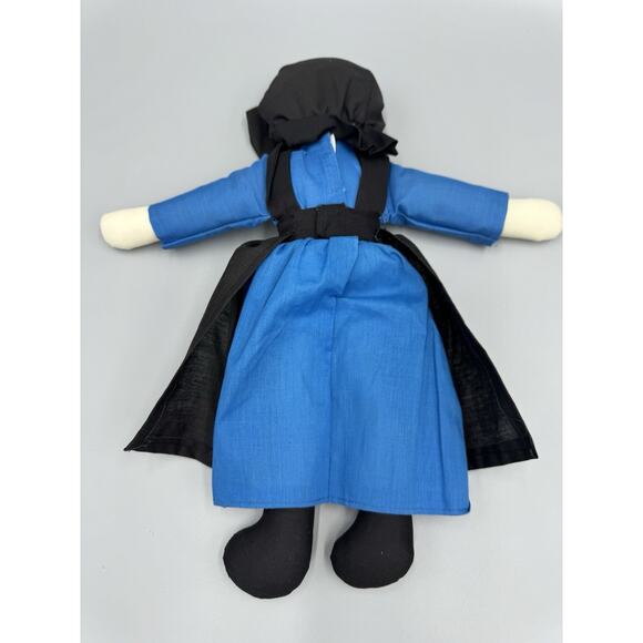 Vintage Pair of Folk Art Handmade Faceless Amish Cloth Rag Dolls Amos & Becky - Picture 6 of 11
